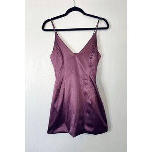 La Lux Purple Satin Mini Dress XS